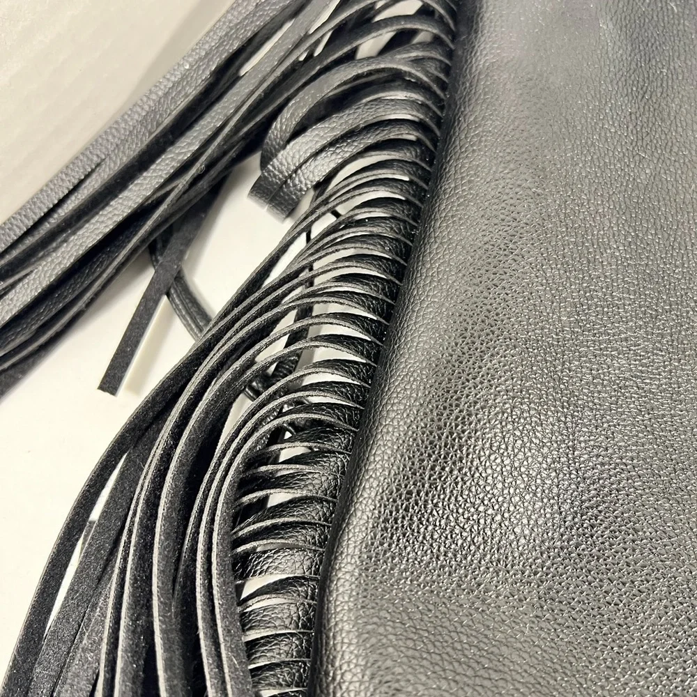 Victoria’s Secret Fringe black cowgirl bucket drawstring backpack bag
